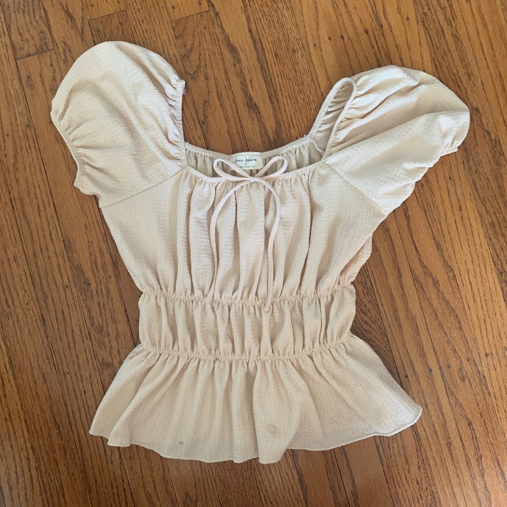 Tan blouse crop